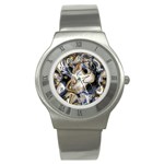 Time Abstract Dali Symbol Warp Stainless Steel Watch Front