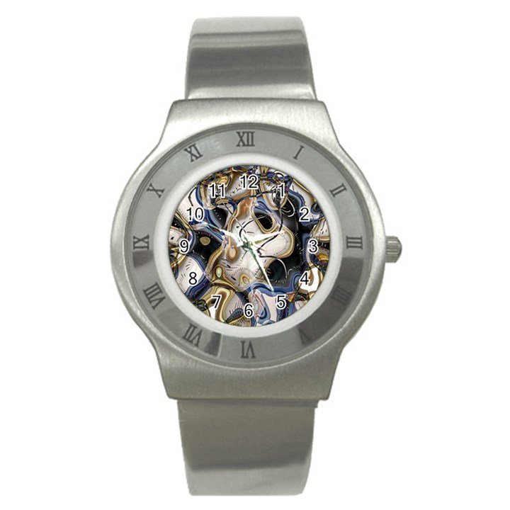 Time Abstract Dali Symbol Warp Stainless Steel Watch