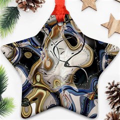 Time Abstract Dali Symbol Warp Star Ornament (two Sides) by Nexatart