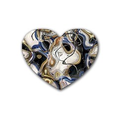 Time Abstract Dali Symbol Warp Heart Coaster (4 Pack)  by Nexatart