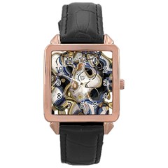 Time Abstract Dali Symbol Warp Rose Gold Leather Watch  by Nexatart