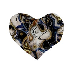 Time Abstract Dali Symbol Warp Standard 16  Premium Flano Heart Shape Cushions by Nexatart