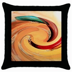 Spiral Abstract Colorful Edited Throw Pillow Case (black) by Nexatart