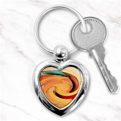 Spiral Abstract Colorful Edited Key Chains (heart)  by Nexatart