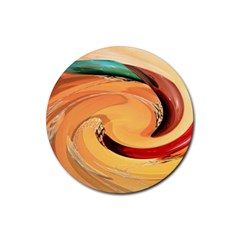 Spiral Abstract Colorful Edited Rubber Round Coaster (4 Pack)  by Nexatart