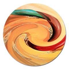 Spiral Abstract Colorful Edited Magnet 5  (round) by Nexatart