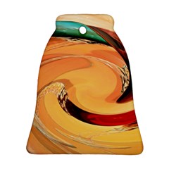 Spiral Abstract Colorful Edited Bell Ornament (two Sides) by Nexatart