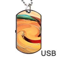 Spiral Abstract Colorful Edited Dog Tag Usb Flash (one Side) by Nexatart