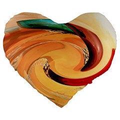 Spiral Abstract Colorful Edited Large 19  Premium Heart Shape Cushions by Nexatart