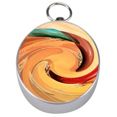 Spiral Abstract Colorful Edited Silver Compasses by Nexatart