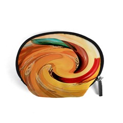 Spiral Abstract Colorful Edited Accessory Pouches (small)  by Nexatart