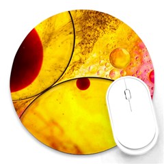 Abstract Water Oil Macro Round Mousepads by Nexatart