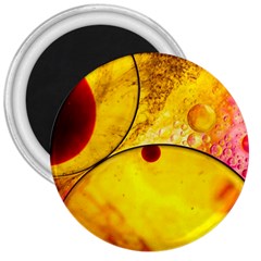 Abstract Water Oil Macro 3  Magnets by Nexatart