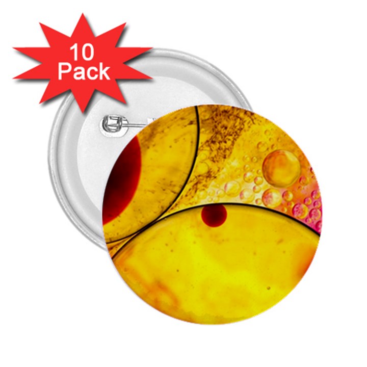 Abstract Water Oil Macro 2.25  Buttons (10 pack) 