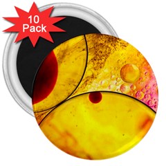 Abstract Water Oil Macro 3  Magnets (10 Pack)  by Nexatart