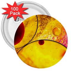 Abstract Water Oil Macro 3  Buttons (100 Pack)  by Nexatart