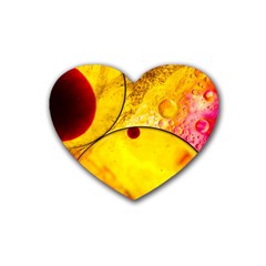 Abstract Water Oil Macro Heart Coaster (4 Pack)  by Nexatart