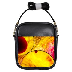 Abstract Water Oil Macro Girls Sling Bags