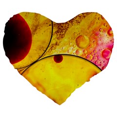 Abstract Water Oil Macro Large 19  Premium Heart Shape Cushions by Nexatart