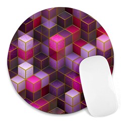 Cube Surface Texture Background Round Mousepads by Nexatart