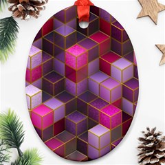 Cube Surface Texture Background Ornament (oval) by Nexatart