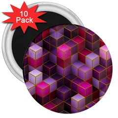 Cube Surface Texture Background 3  Magnets (10 Pack)  by Nexatart