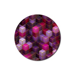 Cube Surface Texture Background Rubber Round Coaster (4 Pack)  by Nexatart