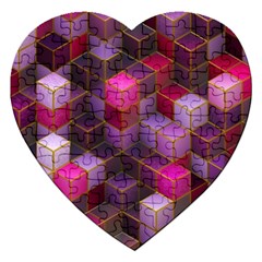 Cube Surface Texture Background Jigsaw Puzzle (heart) by Nexatart