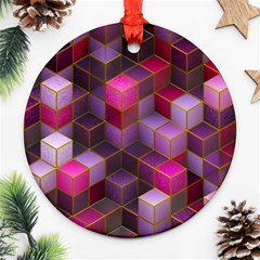 Cube Surface Texture Background Round Ornament (two Sides) by Nexatart