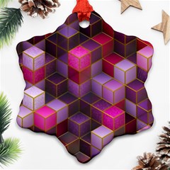 Cube Surface Texture Background Snowflake Ornament (two Sides) by Nexatart