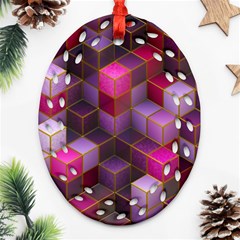 Cube Surface Texture Background Oval Filigree Ornament (two Sides) by Nexatart