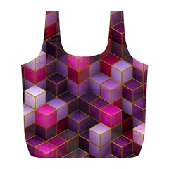 Cube Surface Texture Background Full Print Recycle Bags (l)  by Nexatart