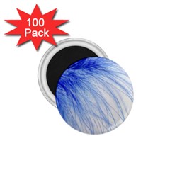 Feather Blue Colored 1 75  Magnets (100 Pack)  by Nexatart