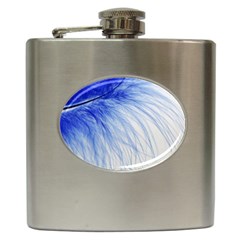 Feather Blue Colored Hip Flask (6 Oz) by Nexatart