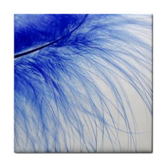 Feather Blue Colored Face Towel by Nexatart