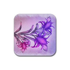 Flowers Flower Purple Flower Rubber Coaster (square)  by Nexatart