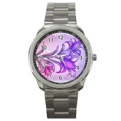 Flowers Flower Purple Flower Sport Metal Watch by Nexatart