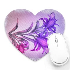 Flowers Flower Purple Flower Heart Mousepads by Nexatart