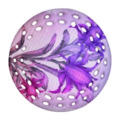 Flowers Flower Purple Flower Round Filigree Ornament (two Sides)