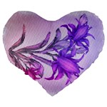 Flowers Flower Purple Flower Large 19  Premium Heart Shape Cushions Back