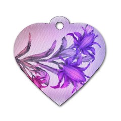 Flowers Flower Purple Flower Dog Tag Heart (one Side) by Nexatart