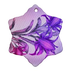 Flowers Flower Purple Flower Snowflake Ornament (two Sides)