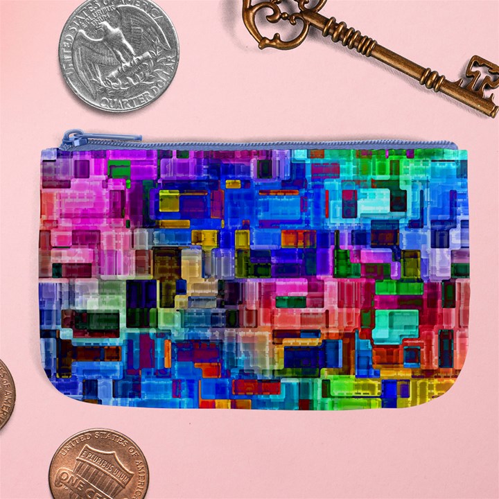 Background Art Abstract Watercolor Large Coin Purse