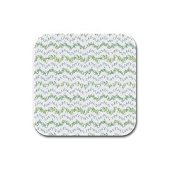 Wavy Linear Seamless Pattern Design  Rubber Square Coaster (4 Pack)  by dflcprints