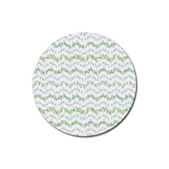 Wavy Linear Seamless Pattern Design  Rubber Round Coaster (4 Pack)  by dflcprints