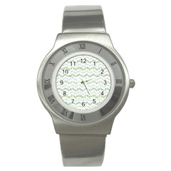 Wavy Linear Seamless Pattern Design  Stainless Steel Watch by dflcprints