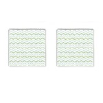 Wavy Linear Seamless Pattern Design  Cufflinks (Square) Front(Pair)