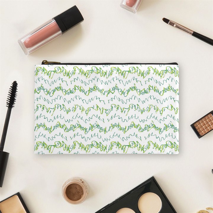 Wavy Linear Seamless Pattern Design  Cosmetic Bag (Medium) 