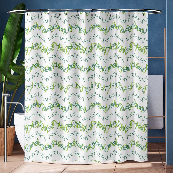 Wavy Linear Seamless Pattern Design  Shower Curtain 60  x 72  (Medium) 