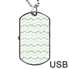 Wavy Linear Seamless Pattern Design  Dog Tag Usb Flash (one Side) by dflcprints